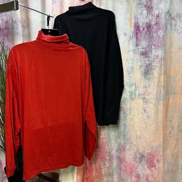 πHerry MonH Two Turtleneck Long-Sleeve Cotton Big & Tall Men T-Shirt - Picture 2 of 10